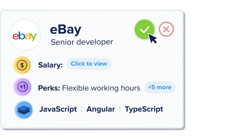  card showing the profession of a senior developer in ebay