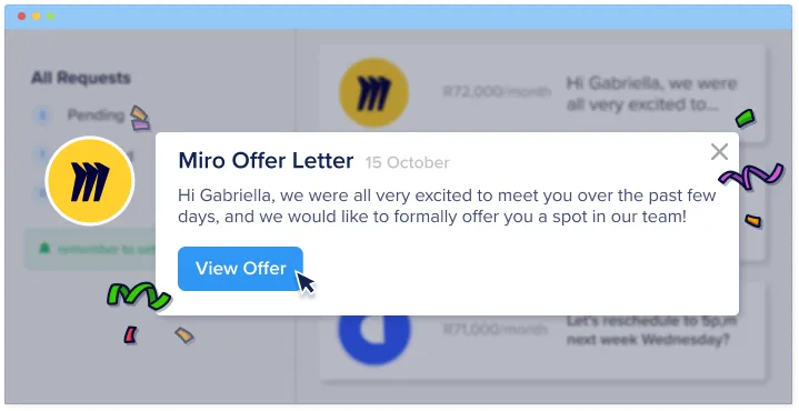 picture with Miro offer letter